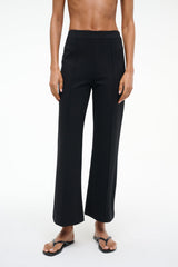KNACK black wide-leg trousers with high rise and floor-skimming hems