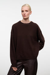 SERRANO CASHMERE RELAXED CREW | DARK CHOCOLATE DARK CHOCOLATE / XS