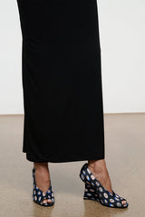 Peep-toe wedge heel shoes with floral pattern upper and wedge sole