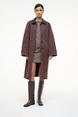 HARLOW riding boots in espresso brown with buckle strap and low block heel