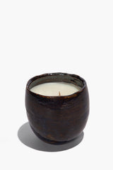 Dark ceramic candle with cream wax and small wick