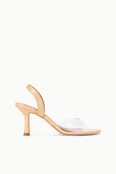 Porcini PVC heeled sandal with clear straps