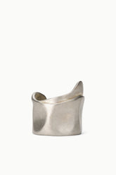 Silver-toned metal cuff bracelet with curved open band