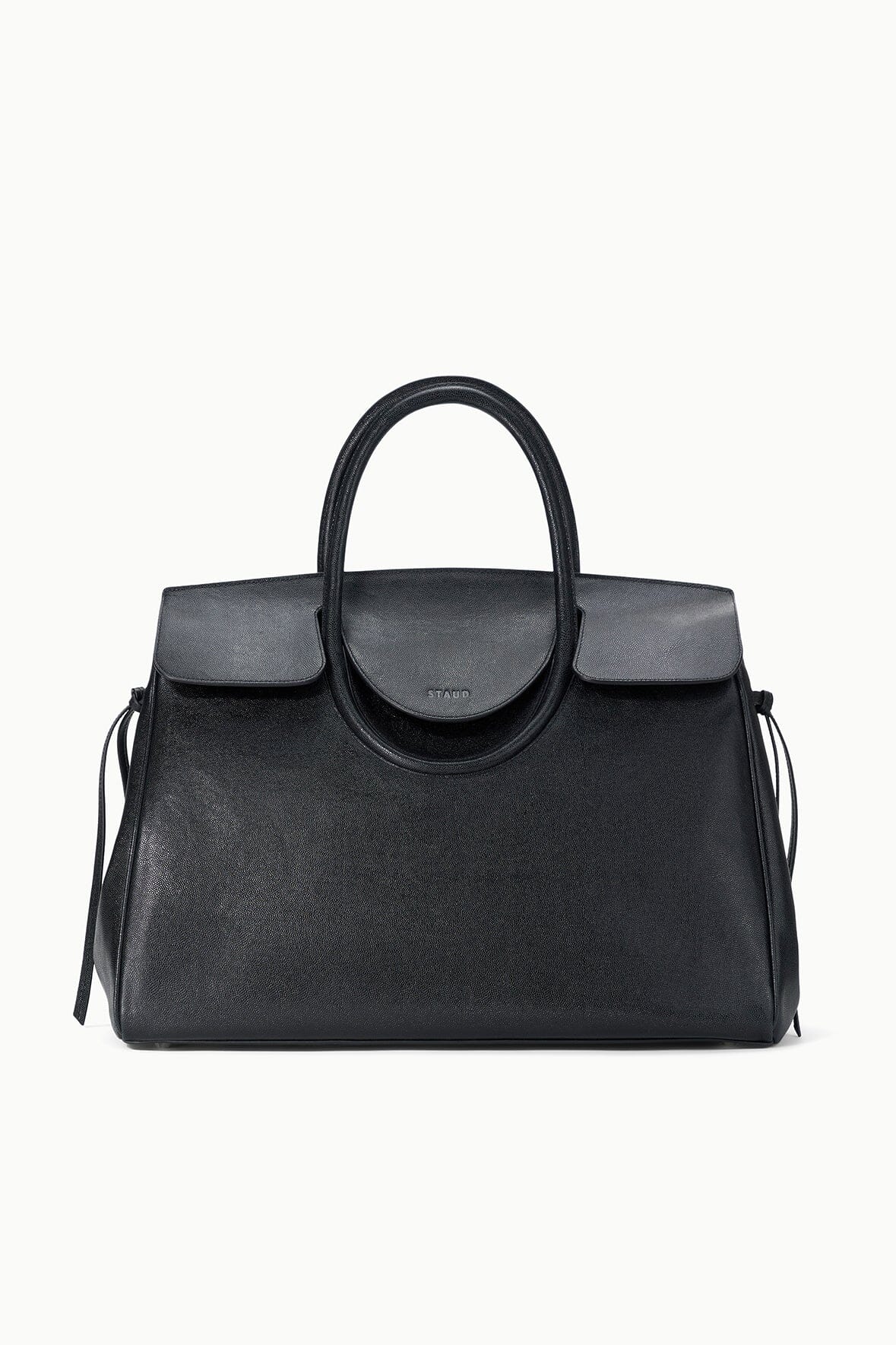 Large Maude carryall handbag, black top handles with front magnetic clasp