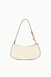 Cream hobo shoulder bag with top handles and gold-tone hardware