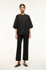 KNACK black high-rise wide-leg pants with straight, relaxed legs