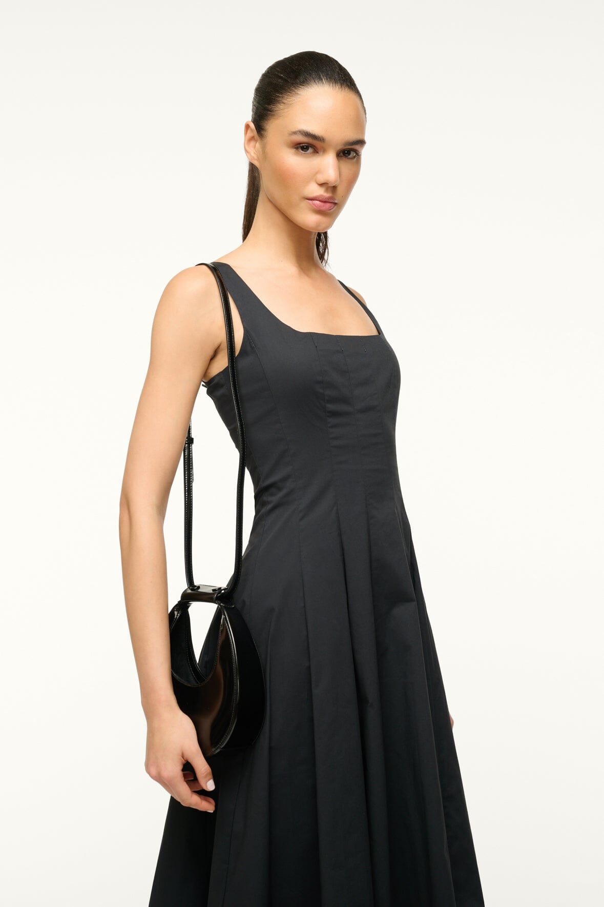 GOODNIGHT MOON black mini bag, curved dome shape with short top handle