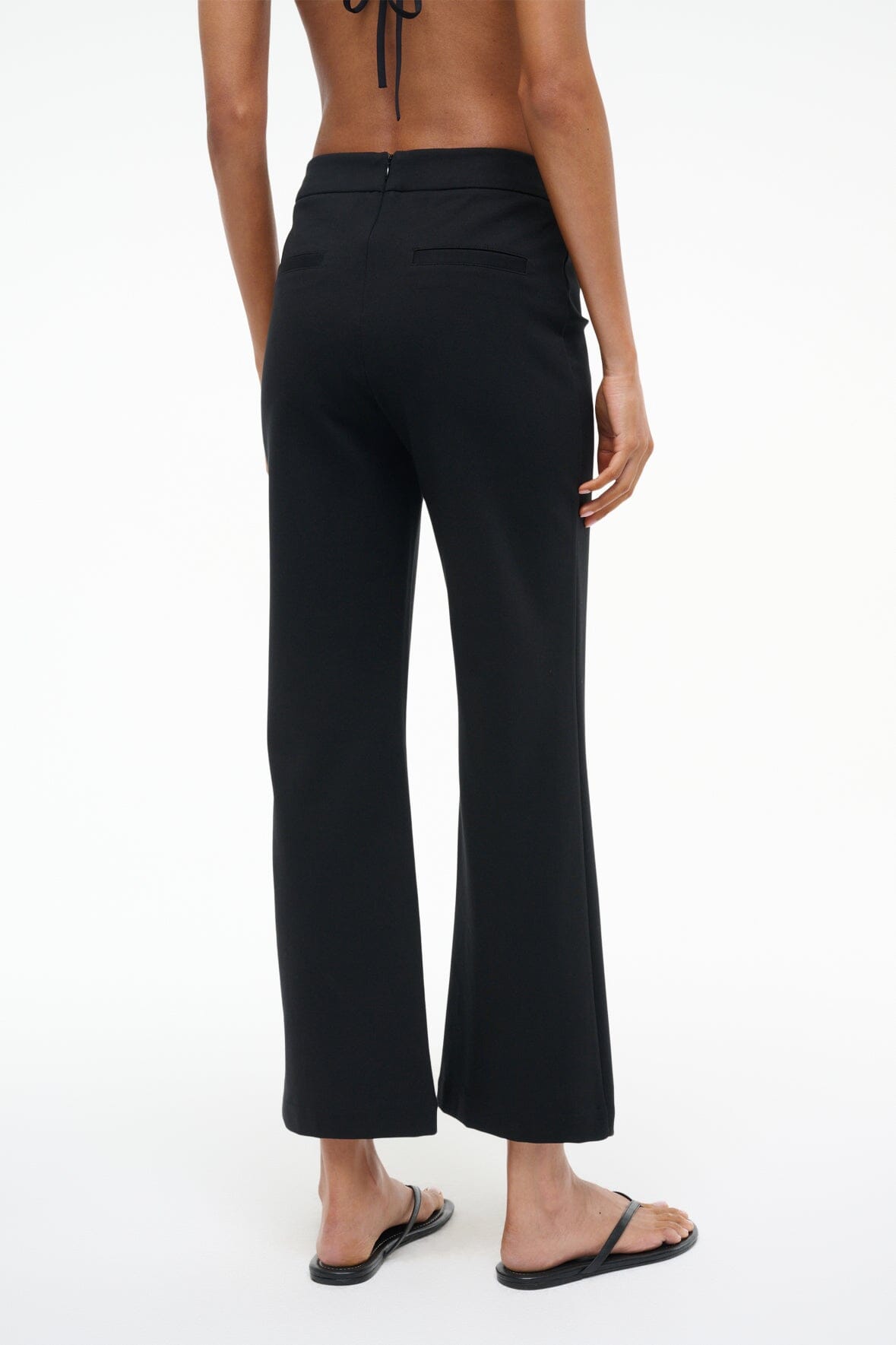 KNACK black wide-leg pants, high waist and clean straight leg opening