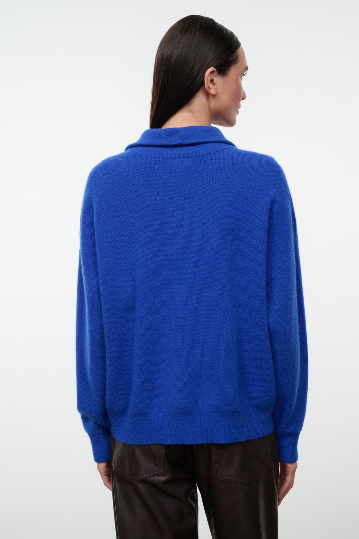 Hudson Cashmere cashmere sweater with stand collar, cobalt blue