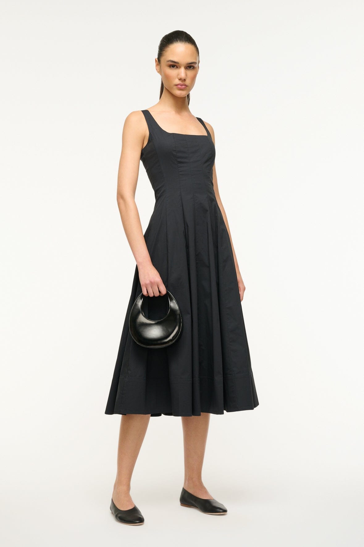 GOODNIGHT MOON black mini dome bag with top handle and wrist strap