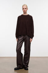 SERRANO CASHMERE RELAXED CREW | DARK CHOCOLATE DARK CHOCOLATE / XS