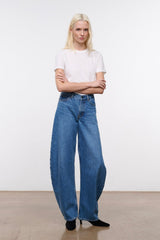 JACKSON vintage wash barrel jeans, high rise with wide straight legs