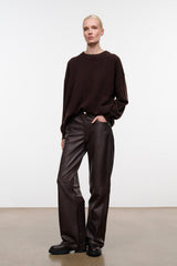 SERRANO CASHMERE RELAXED CREW | DARK CHOCOLATE DARK CHOCOLATE / XS