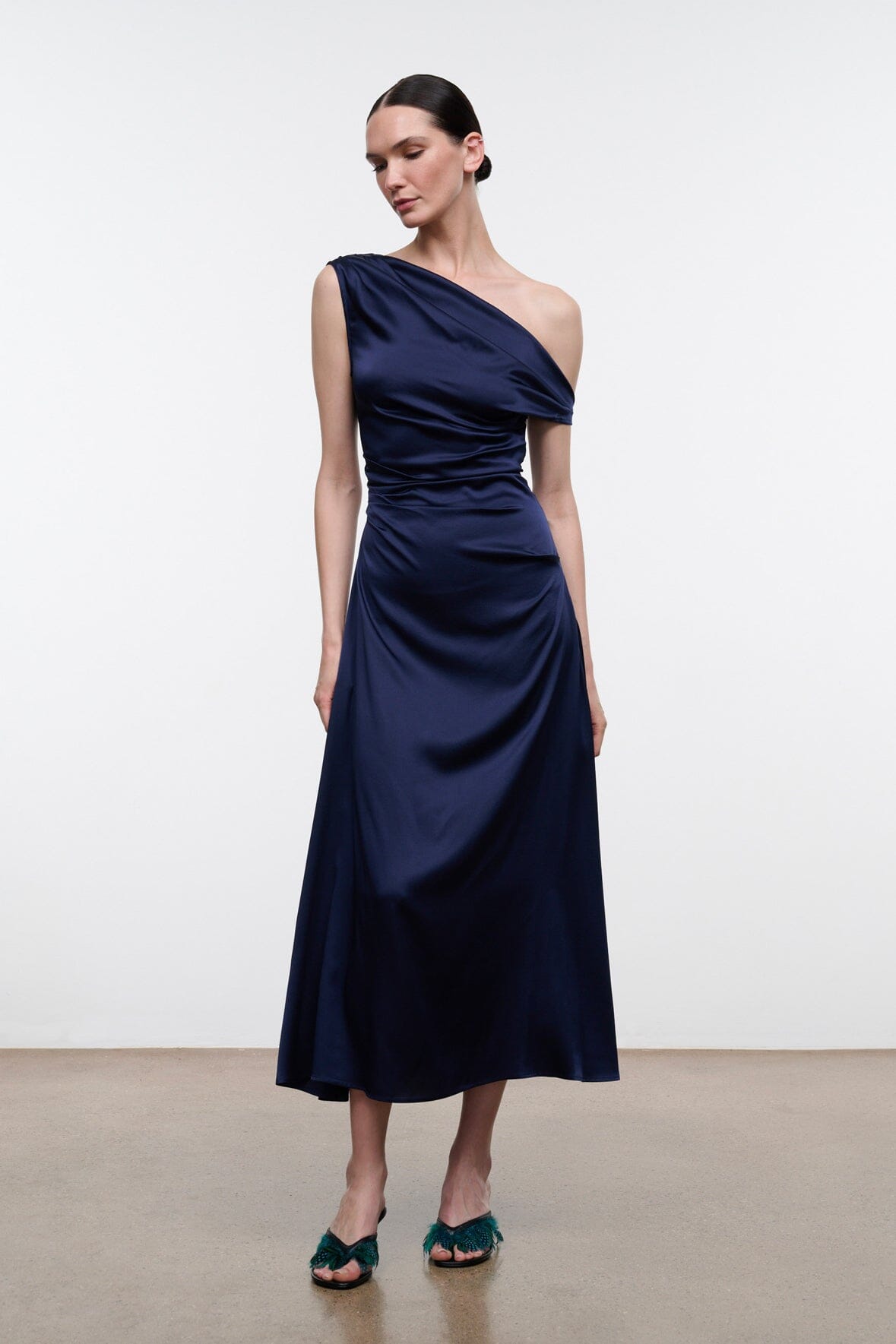 PHARE SILK DRESS | NAVY NAVY / 4