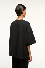 Black capsule top, relaxed fit with wide short sleeves