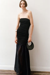 GOODNIGHT MOON black mini bag on wrist strap, rounded dome silhouette
