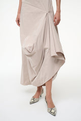Snake-print slingback heels with pointed toe and low heel, beige and white