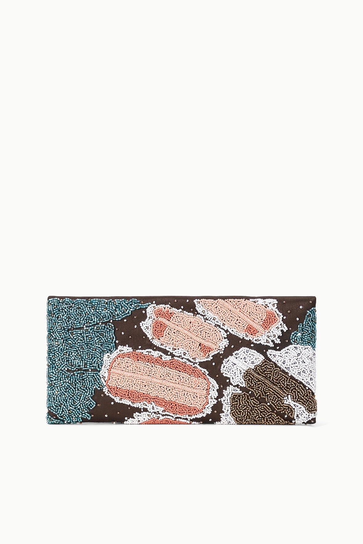 MUSE clutch with butterfly sequin mosaic pattern, rectangular envelope clutch