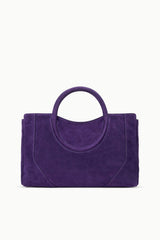 MAUDE SATCHEL amethyst satchel bag with curved top handles and wide front