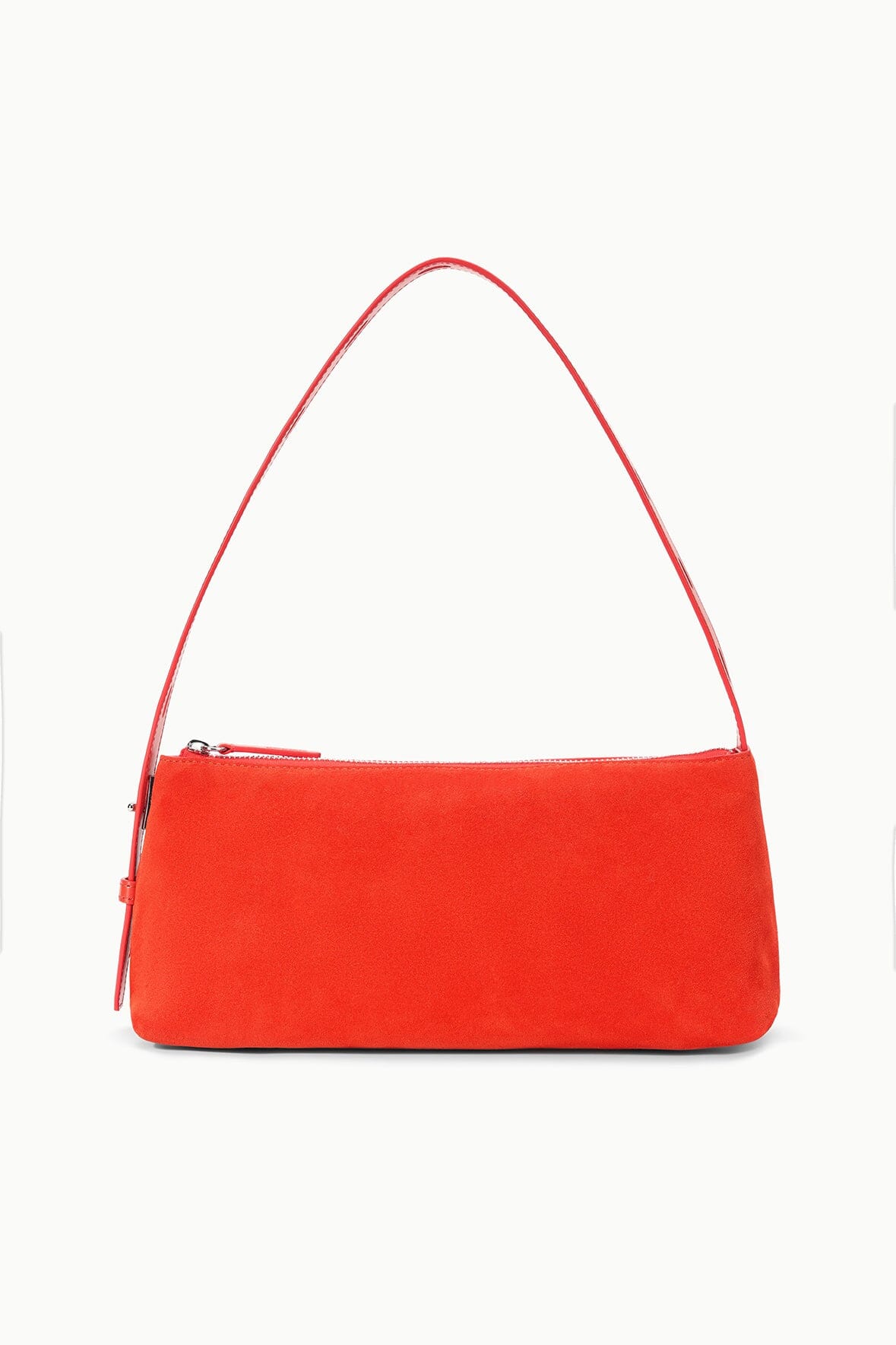 Orange shoulder bag with single top handle and slouchy open top