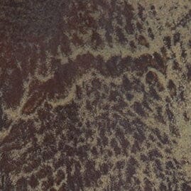 Ceramic glaze texture sample, mottled snake-skin pattern in dark brown and olive