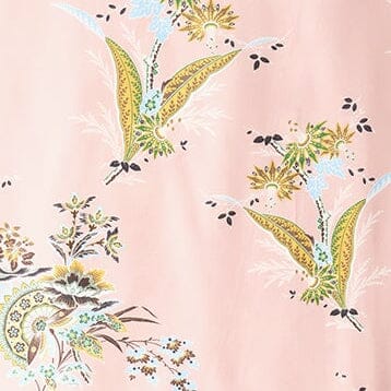 Cecile silk scarf close-up: Tapestry Rose floral bird print