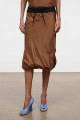 ODETTE SILK SKIRT | CIGAR BLACK CIGAR BLACK / XS