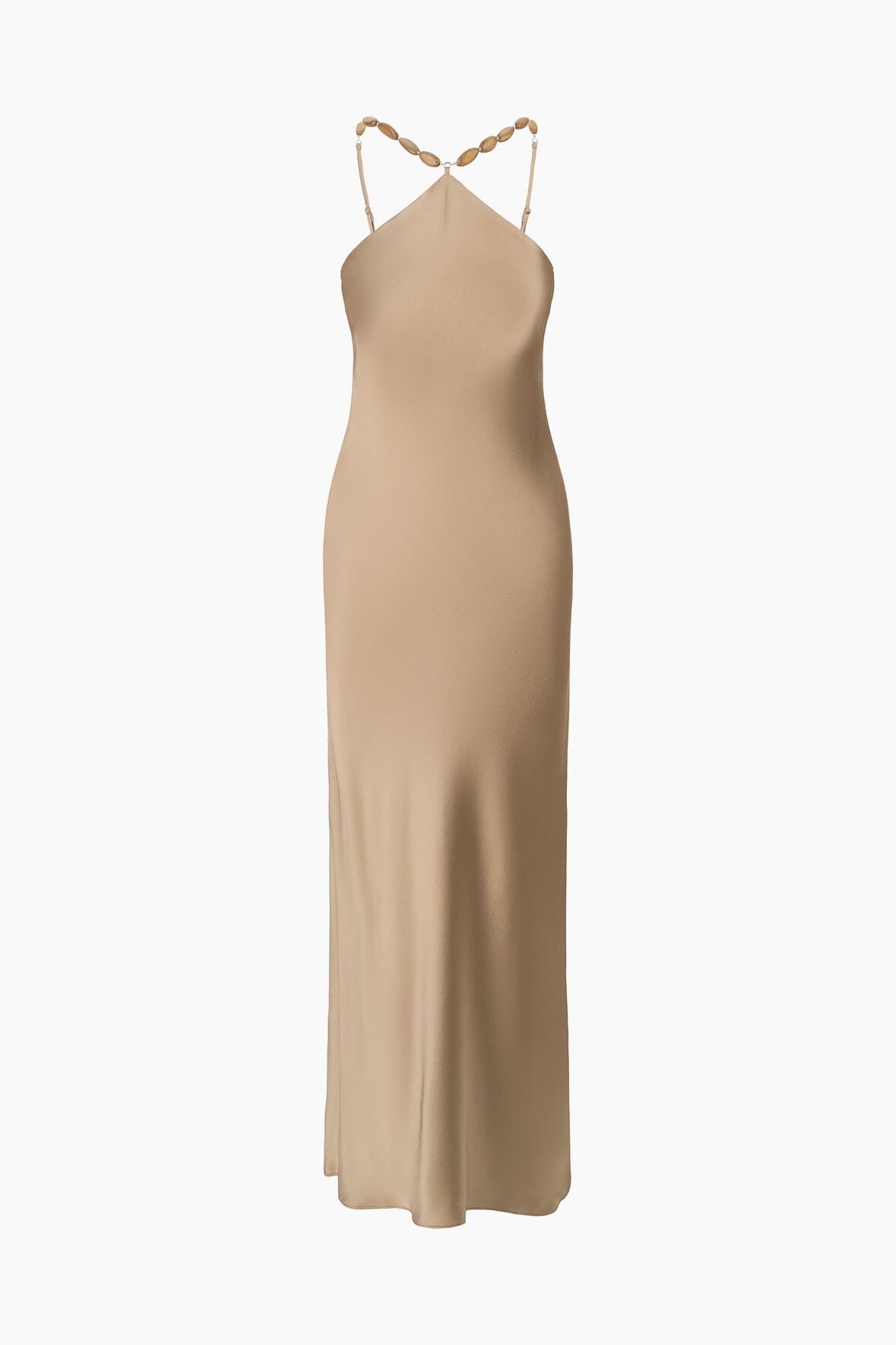 Dune satin maxi slip dress with spaghetti straps and side slit