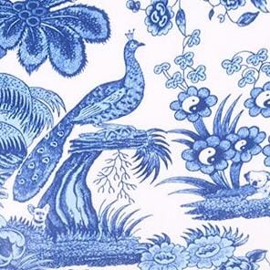 Blue toile printed balconette bikini top fabric
