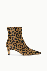 Cheetah-print ankle booties with block heel and pointed toe