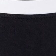 Black bikini top trim detail with white band