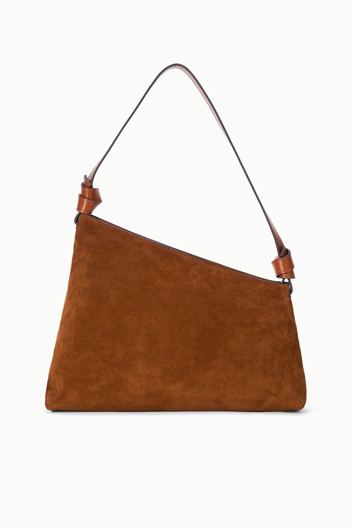 Tabac suede hobo shoulder bag with long top straps and simple hardware