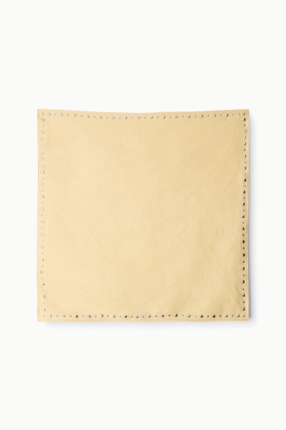 Butter yellow headscarf square cloth with studded border along the edges