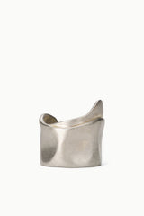 Silver-toned metal cuff bracelet with curved open band