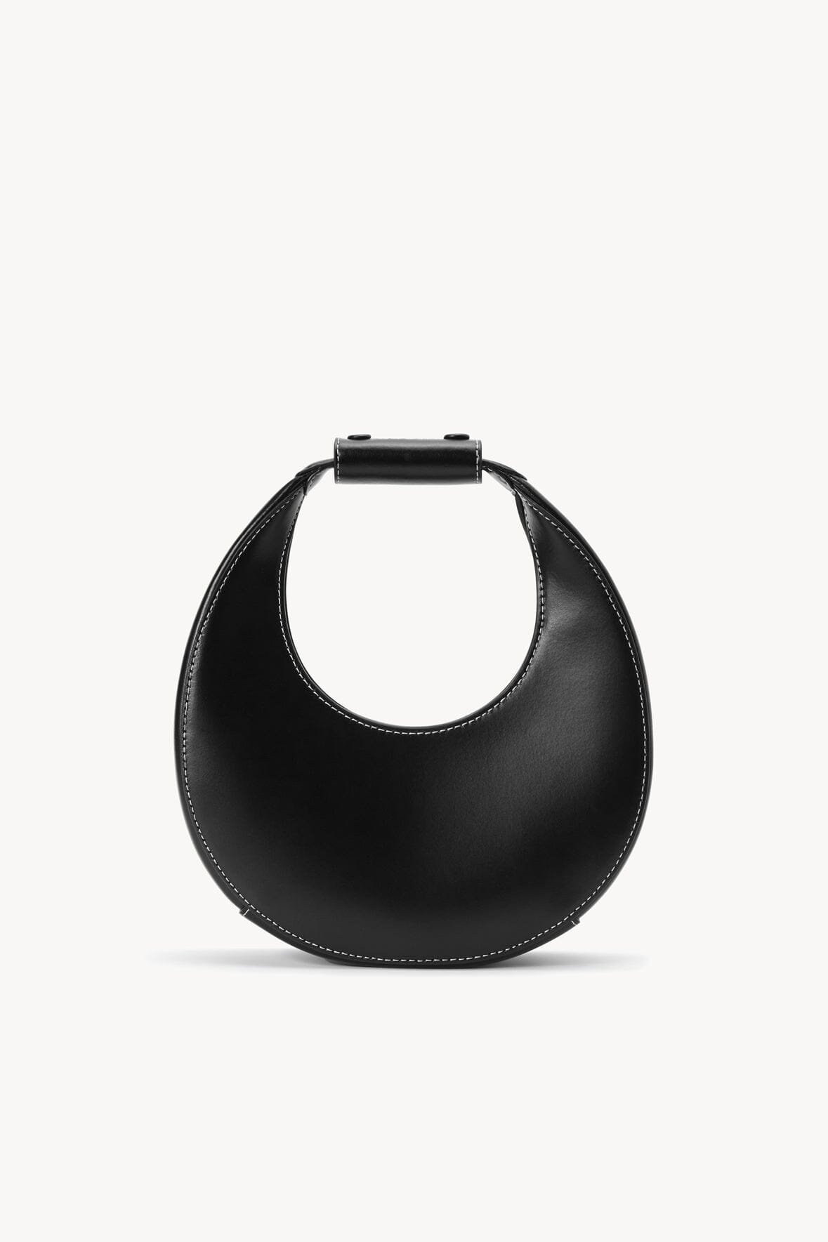 Black mini moon bag with top handle