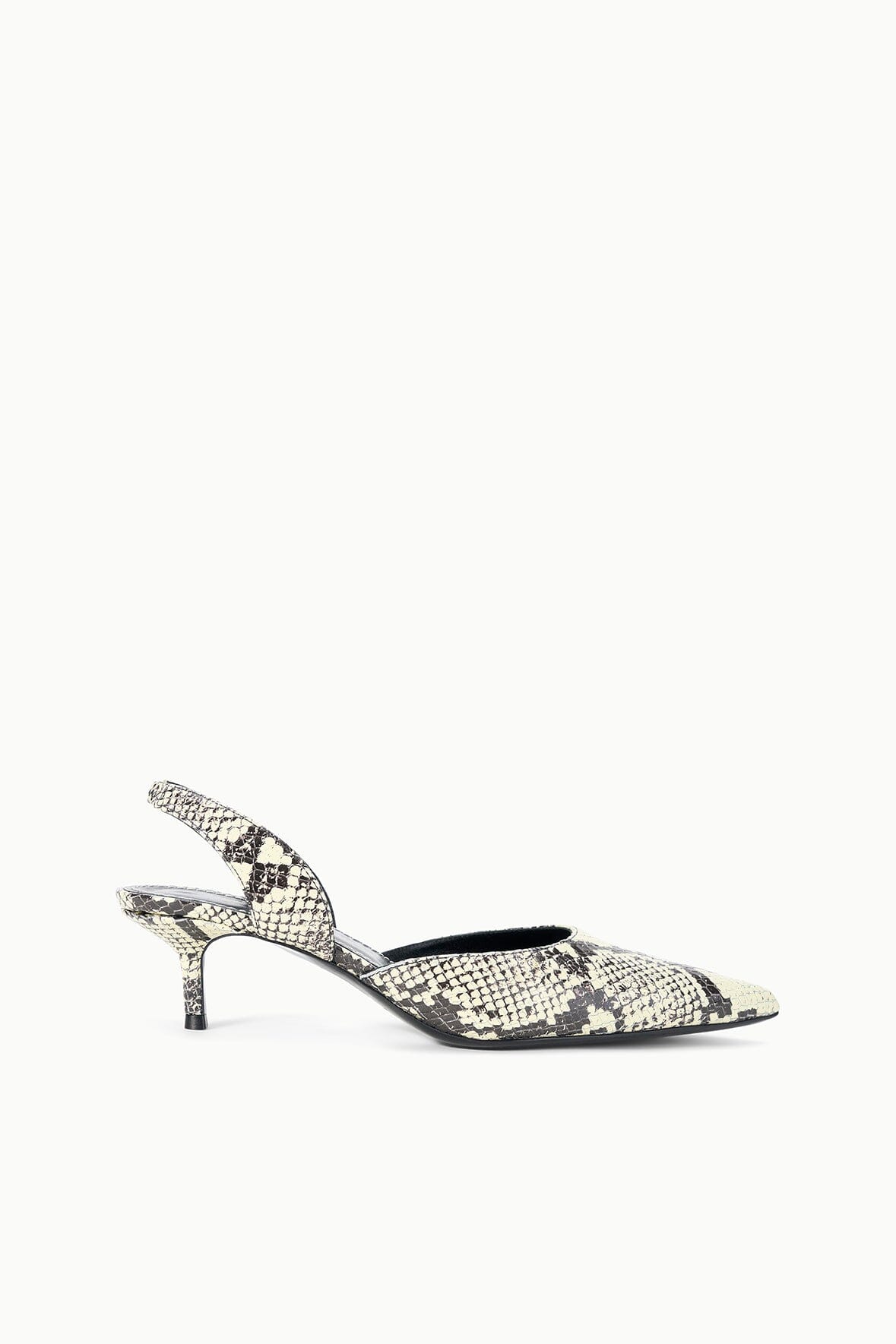 Snake-print slingback pointed-toe stiletto heels