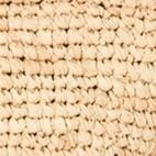 Natural tan raffia woven texture on mini bucket bag