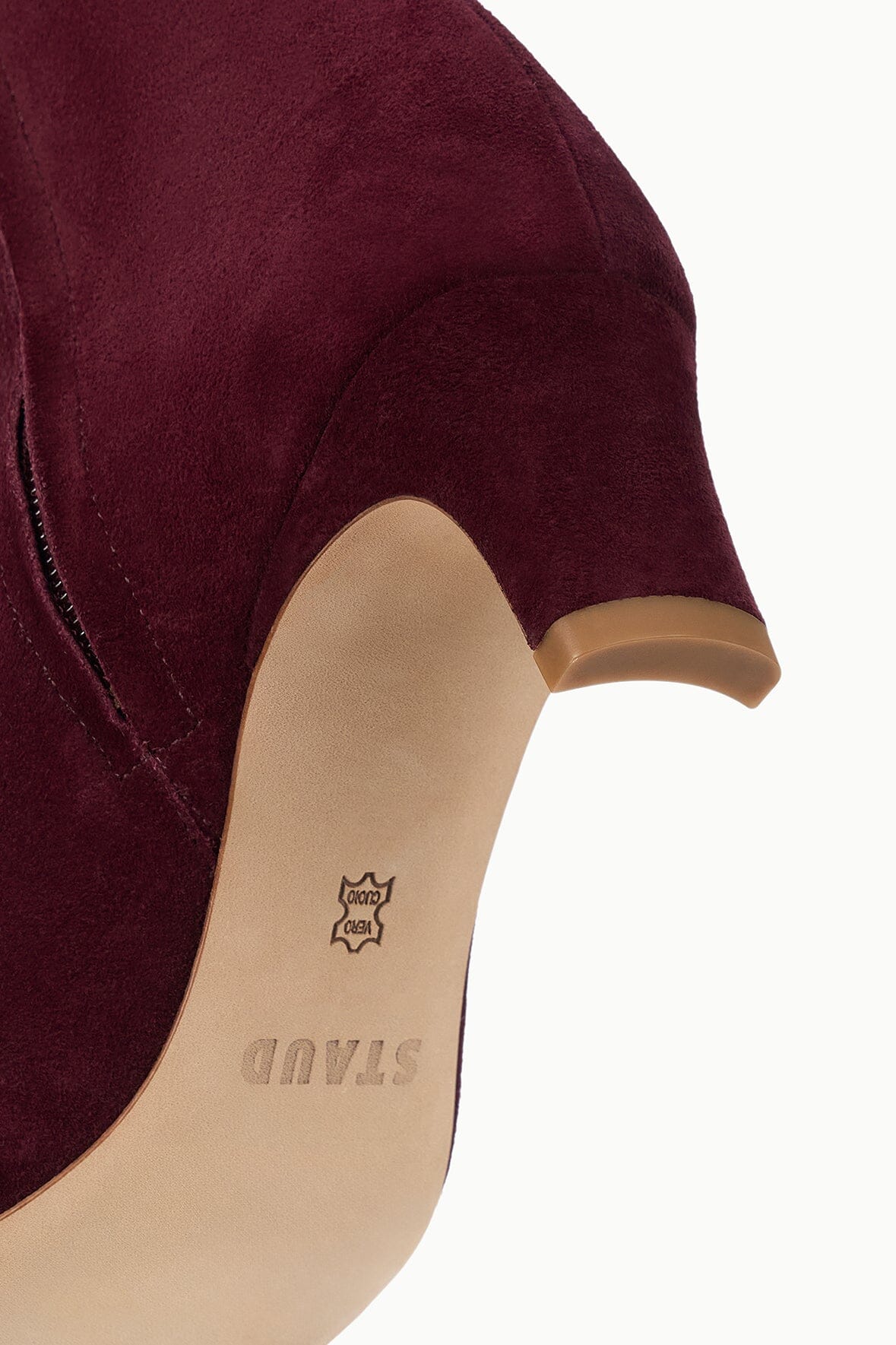 Syrah suede ankle boot insole with small branded logo on lining.