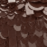 Close-up of cacao-brown sequin fabric on a shoulder bag